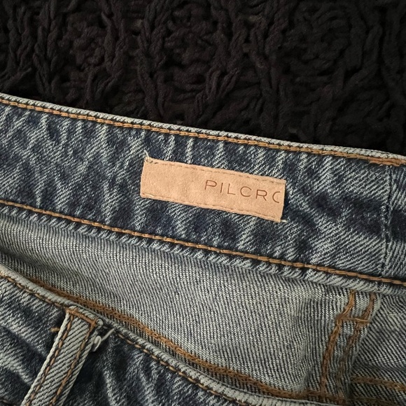 Anthropologie Pilcro Jeans Womens 18W Light Wash Distressed Yaya Kick Flare - Picture 4 of 7